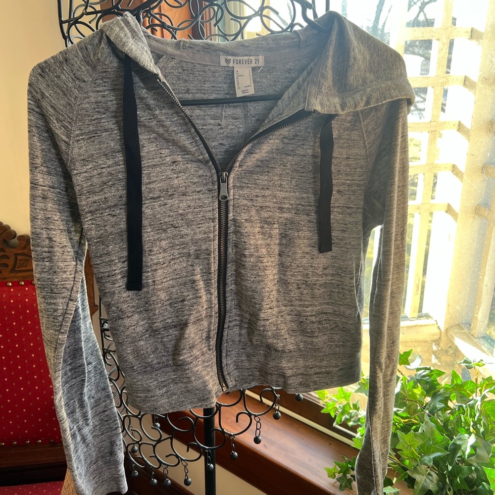 Forever 21 Gray Zip-Up Hoodie